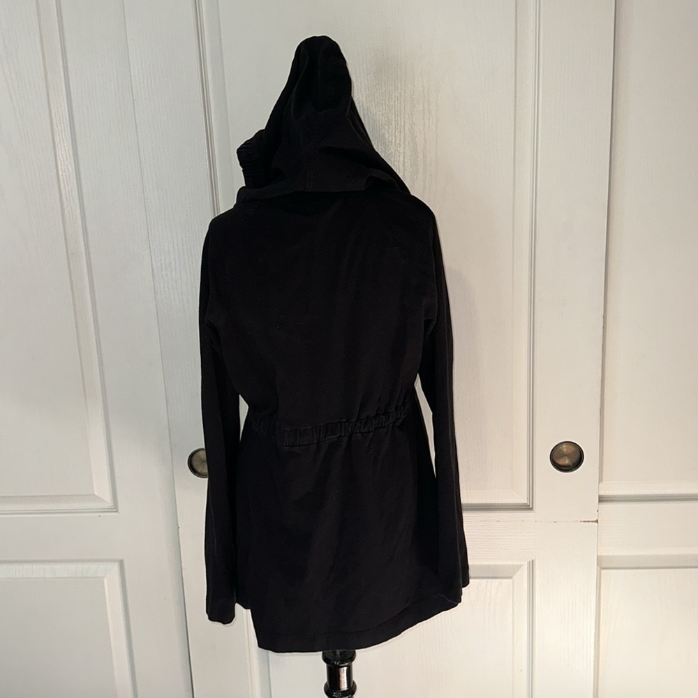 SPANX Black Hooded Long Jacket - Picture 4 of 6
